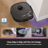 Eureka J15 Pro Ultra Robot Vacuum and Mop with Self Emptying Base, 16,200 Pa Suction, Flex-Arm Design Mop, Auto Mop Hot Water Washing & Hot Air Drying, Anti-Tangle, AI Obstacle Avoidance, Black