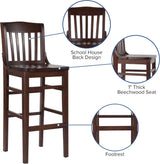 Flash Furniture HERCULES Series School House Back Walnut Wood Restaurant Barstool