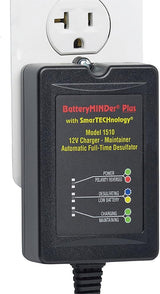 BatteryMINDer 1510: 12 Volt-1.5 Amp Battery Charger, Battery Maintainer, and Battery Desulfator ?C Designed for Cars, Trucks, Motorcycles, ATV, Boats, RV