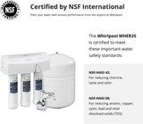 Whirlpool WHER25 Reverse Osmosis (RO) Filtration System With Chrome Faucet | Extra Long Life | Easy To Replace UltraEase Filter Cartridges, White