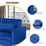 3 in 1 Sleeper Sofa Bed, Futon Sofa Bed for Living Room with Side Pocket, Black Sleepers Sofa Couch with Pullout Bed, Convertible Love Seat Sleepers Bed for Living Room, Bedroom, Small Space