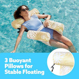 Sloosh Pool Floats Chairs Adult,Inflatable Pool Lounge,Plant Pattern Floating Mat Hammock,Blow up Water Chairs Noodles rafts for Party Summer Water Beach Fun