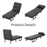 3 in 1 Sleeper Sofa Bed, Futon Sofa Bed for Living Room with Side Pocket, Black Sleepers Sofa Couch with Pullout Bed, Convertible Love Seat Sleepers Bed for Living Room, Bedroom, Small Space