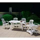 Atlin Designs 55×22 Resin Patio Dining Table in White