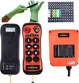 Electric Chain Hoist Crane Overhead Tower Bridge Industrial Wireless Radio Remote Control Transmitter and Receiver AC DC 12-24V 6 Buttons w/Emergency Stop(12-24V AC/DC)