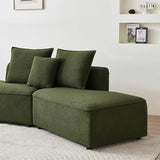 Convertible Sectional Sofa Couch for Living Room, Oversized L Shaped Couch with Chaise Lounge Sofa Set, Comfy Upholstered Sofa with 3 Back Pillows & 2 Throw Pillow, for Home Office (Orange)