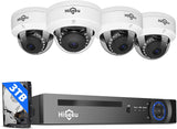 Hiseeu 5MP PoE Security Camera System with 3TB Hard Drive,8 Channel 5MP NVR Security System with 4pcs Dome PoE IP Camera for Home Security,Night Vision,IP66 Waterproof,1-Way Audio