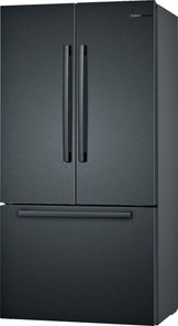 Bosch – 800 Series 21 Cu. Ft. French Door Counter-Depth Smart Refrigerator – Black stainless steel