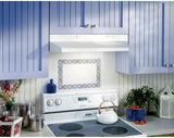 Broan-NuTone 42-inch Under-Cabinet Convertible Range Hood with 2-Speed Exhaust Fan and Light, 210 Max Blower CFM, White