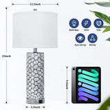 Brightever Table Lamp for Living Room – Touch Lamps Set of 2 with Dual USB Charging Ports, 3-Way Dimmable Farmhouse Lamps for Nightstands, Rustic Bedside Lamp for End Tables, 2 A19 LED Bulbs Included