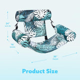 Sloosh Pool Floats Chairs Adult,Inflatable Pool Lounge,Plant Pattern Floating Mat Hammock,Blow up Water Chairs Noodles rafts for Party Summer Water Beach Fun