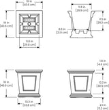 Mayne Fairfield 16in Square Planter – Espresso – Durable Self Watering Resnin Planter (5887-ES)